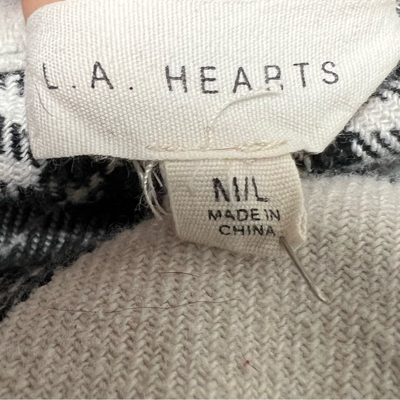 LA Hearts PacSun Plaid Shacket Black White Flannel Shirt Jacket Oversized M/L - Picture 13 of 15